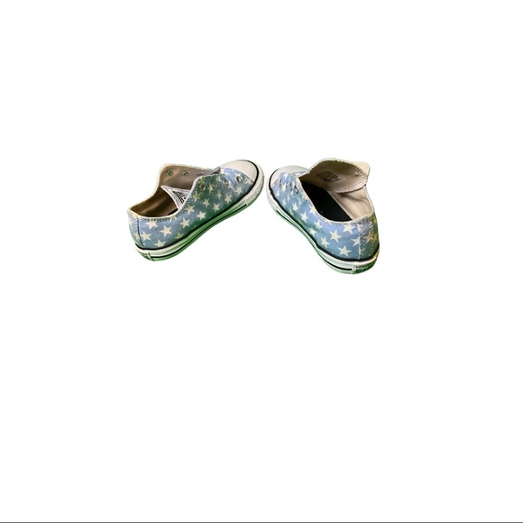 Kids Size 10 Converse Chuck Taylors Blue with White Star Pattern Sneakers - Picture 3 of 5